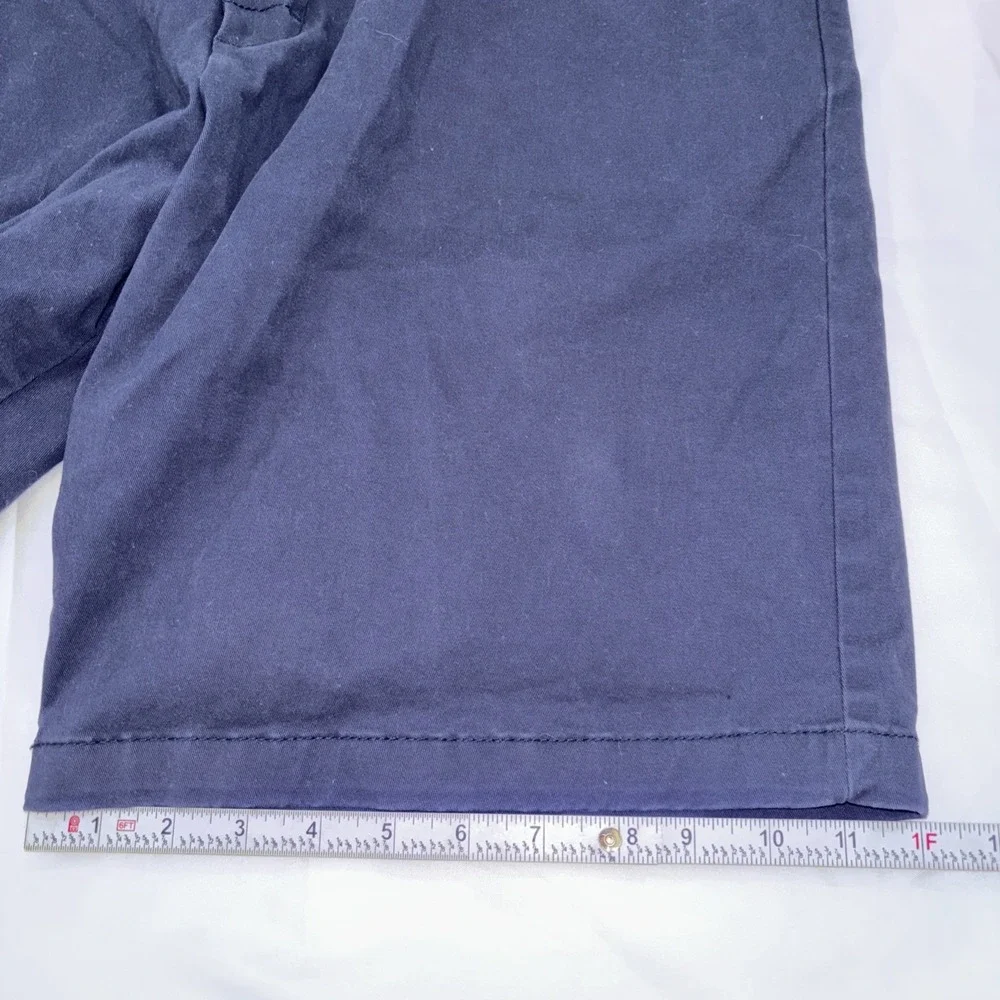 IZOD Men's Casual Stretch Shorts 36 Navy Flat Front Cotton Spandex
